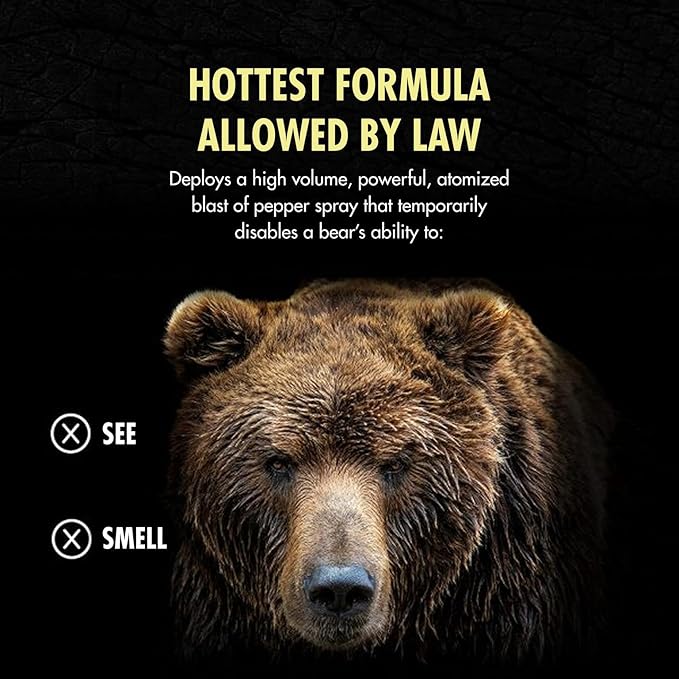 Counter Assault Bear Spray - Bears, Mountain Lions, Coyotes - Long-Range 40ft Distance - Pepper Spray Safety Gear for Hiking & Camping Protection - 2% Capsaicin - 10.2 oz