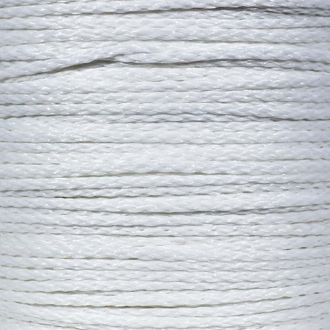 Hollow Braid Polypropylene Rope (3/16 Inch, 100 Feet, White) - Barrier Rope - Trail Marking, Crowd Control, Golf Courses