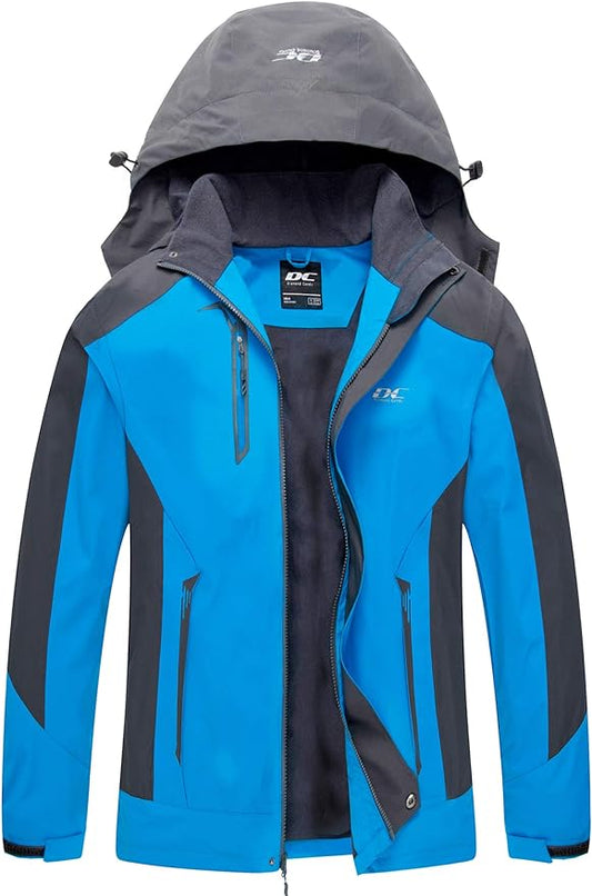 Diamond Candy Men's Hooded Waterproof Jacket Lightweight Rain Jacket Outdoor Casual Sportswear