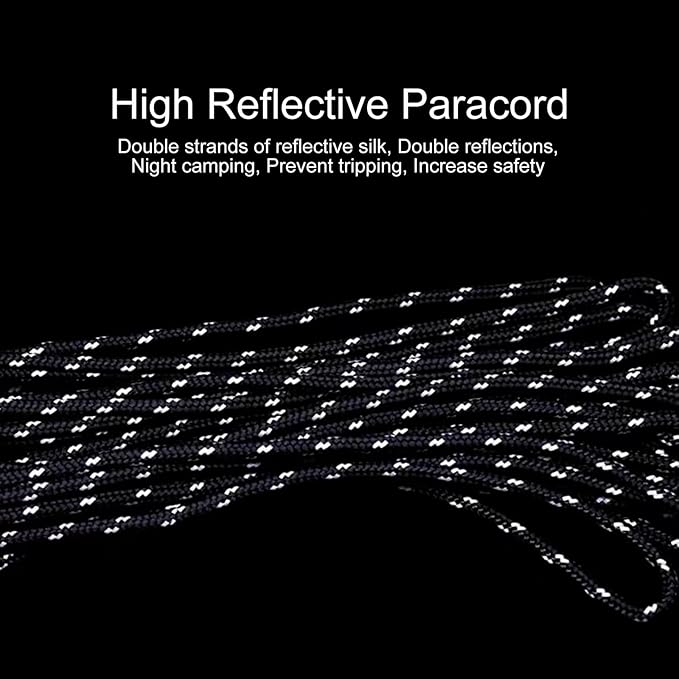 16.4ft 6 Pack 4mm Guy Lines Ultralight Tent Cords with Aluminum Adjuster Tensioner Outdoor Camping Guylines Ropes for Tent Tarp,Climbing,Hiking Backpacking (Green)