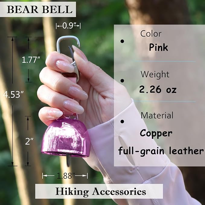 Loud Bear Bell with Silencer | Hiking Accessories | Emergency Whistle & Copper Bell for Hiking, Backpacking, Survival, Biking, Fishing, Climbing, Camping