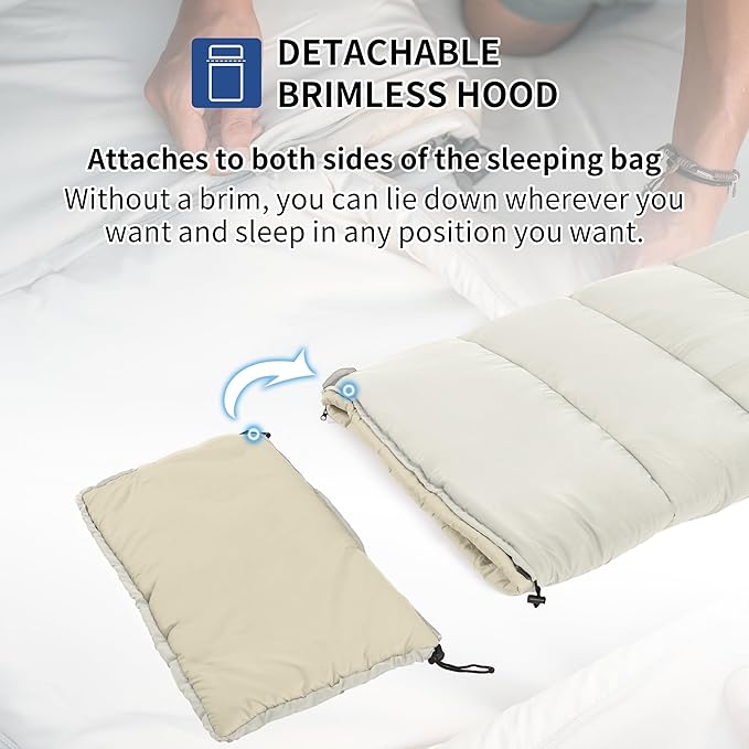 Naturehike Camping Sleeping Bag for Adults, 36/54℉, Spliceable Double Sleeping Bag 3 Seasons, Lightweight Waterproof Sleep Bags for Cold&Warm Weather