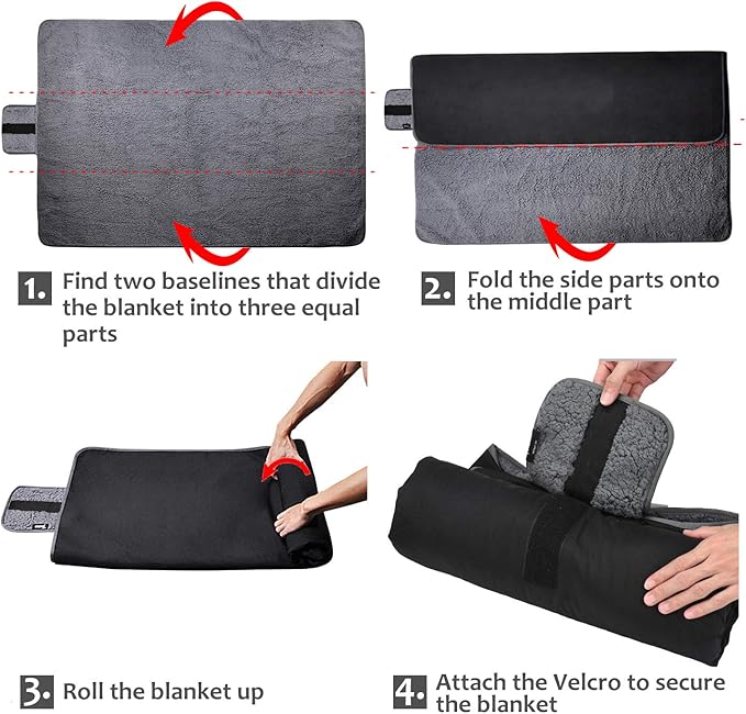 Tirrinia Large Waterproof Outdoor Blanket, Soft Warm Windproof Stadium Blanket with Sherpa Fleece and Foldable for Outdoor Sport, Baseball, Football, Beach, Concerts, Car