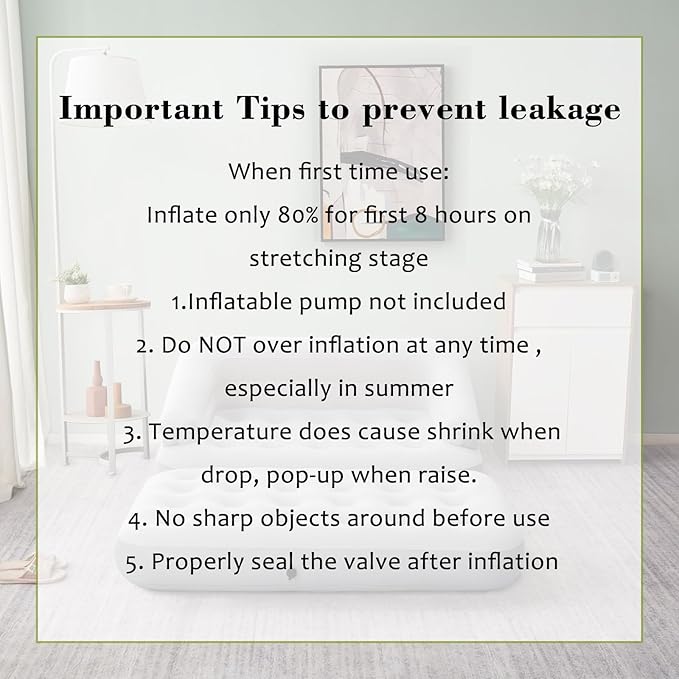 Inflatable Couch Flocked Air Sofa Bed, Blow Up Sofa for Camping, Gray