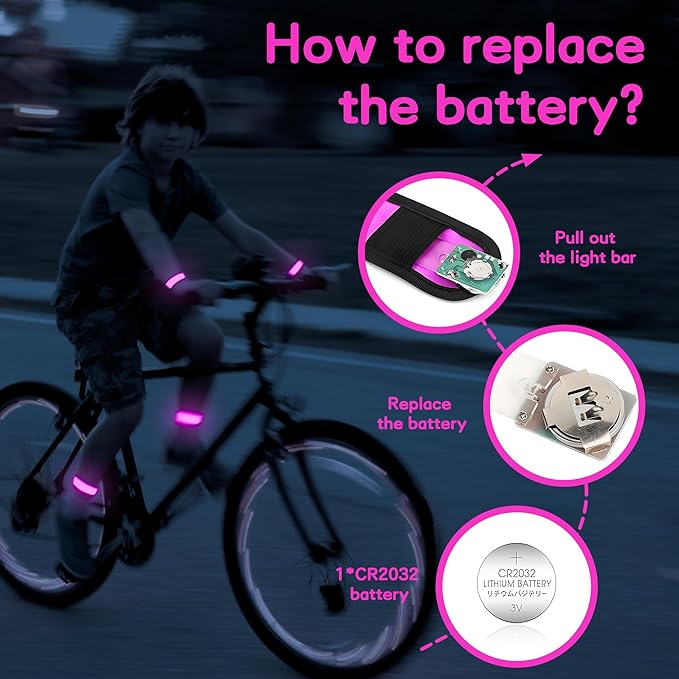 6 PCS LED Reflective Gear, LED Wristbands, LED Light Up Wristbands for Walking, Running, Jogging, Concerts, Sports, Camping, Sporting Events, Party, Rave Accessories