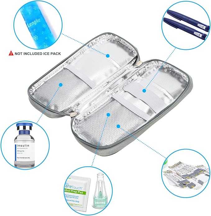 YOUSHARES Insulin Cooler Travel Case - Organizer Insulin Case for Diabetes Accessories Keep Supplies Safe and Cold