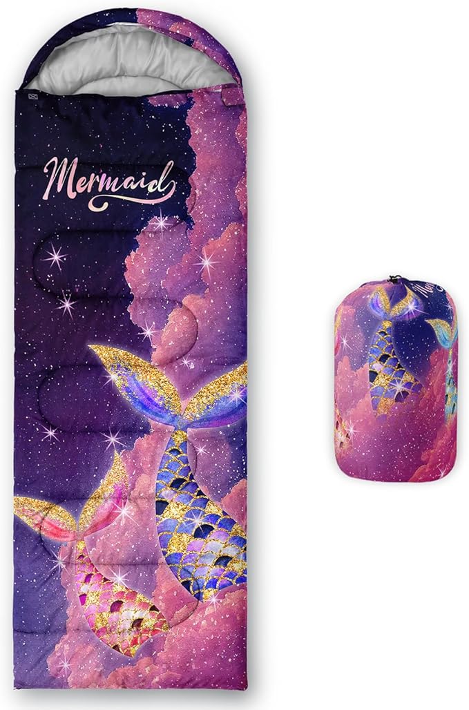 Sleeping Bags for Adults and Kids Backpacking Camping Sleeping Bags for Girls and Boys Lightweight Waterproof Cold/Warm 3-Season