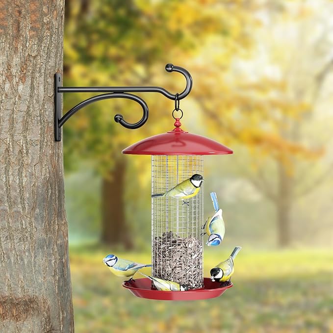 6" Plant Hanger Hooks Outdoor Indoor Planter Hooks, Wall Mounts for Hanging Plants, Baskets, Wind Chimes, Bird Feeders, Lanterns, Bird Houses (Black Metal, 2-Pack)