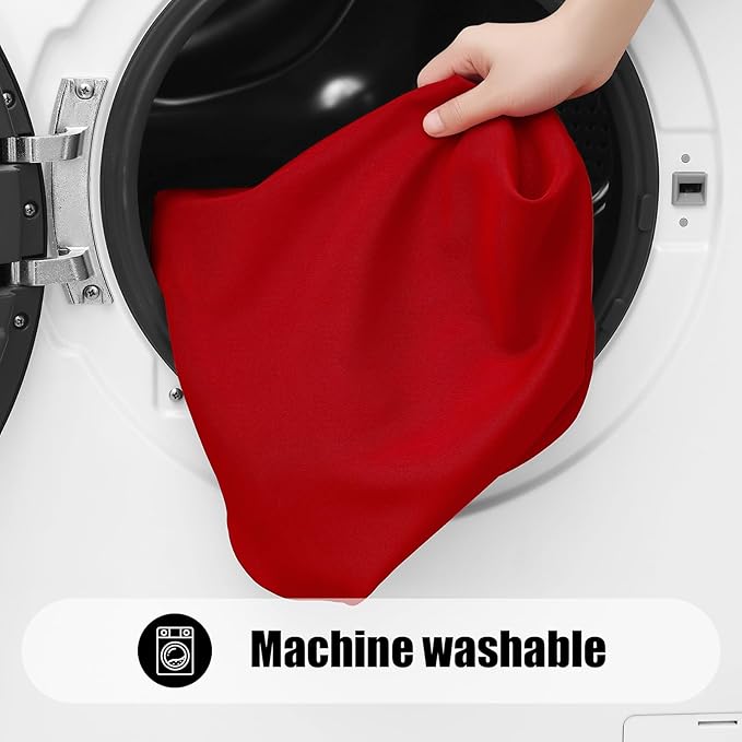 Smiry 2 Pack Rectangle Picnic Table Cloth, Waterproof Elastic Fitted Tablecloths, Washable Polyester Rectangular Patio Table Cover for Camping, Indoor and Outdoor (Red, 30"x48")