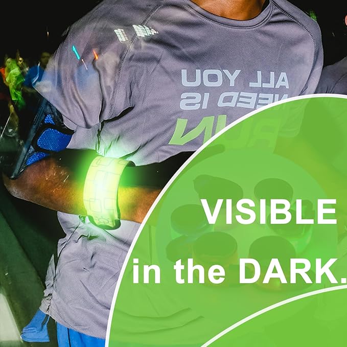 LED Armband for Running,USB Rechargeable Safety Light for Runners,High Visibility Light Up Band Reflective LED Bracelet for Night Walking Jogging Cycling Running Gear