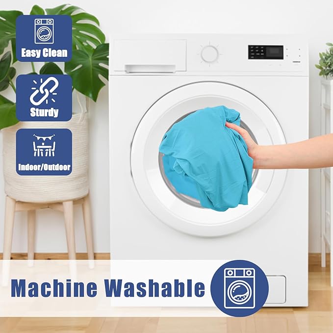 Spandex Picnic Table Cloth 2 Pack, Elastic Fitted Tablecloths for 5 Foot Rectangle Tables, Stretch Washable Patio Table Cover for Outdoor, Camping, Banquet and Parties (Blue Mist, 30"x60")