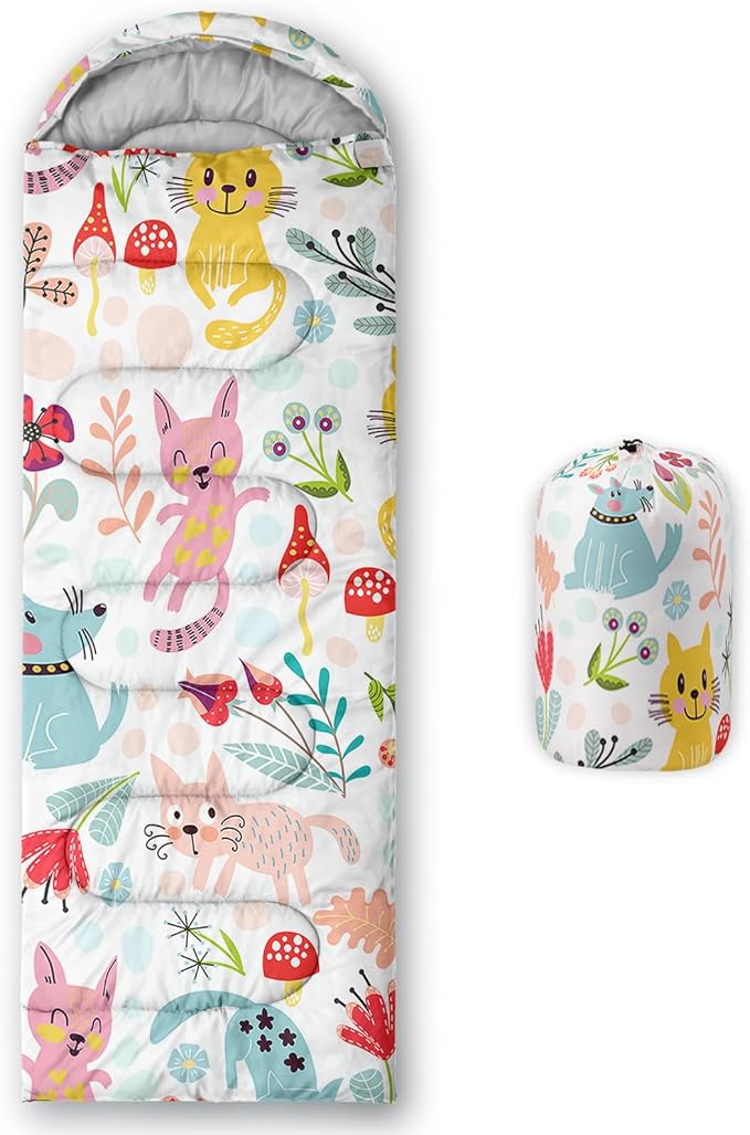 QOOMO Camping Sleeping Bags,3 Season Warm & Cool Weather,Lightweight,Waterproof Sleeping Bags for Adults & Kids,Traveling,and Outdoors,Camping Gear Equipment