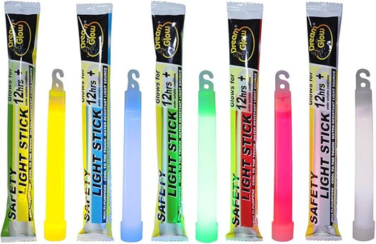 Industrial Grade Glow Sticks(12-90PCS) 6 inches Ultra Bright Emergency Light Sticks for Camping Accessories Hurricane Supplies,Earthquake, Survival Kit More Lasts Over 12 Hours……
