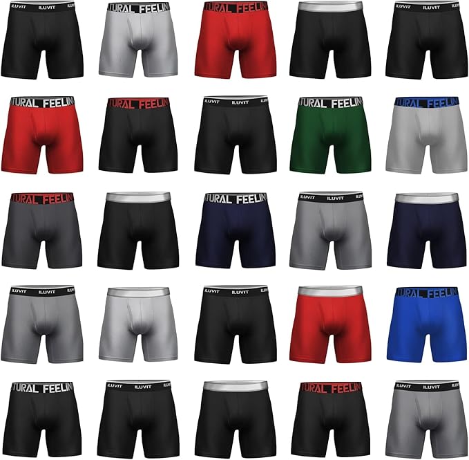 Natural Feelings Mens Underwear Coolzone Boxer Briefs for Men Pack Stretch Performance Quick Dry Sports Underwear