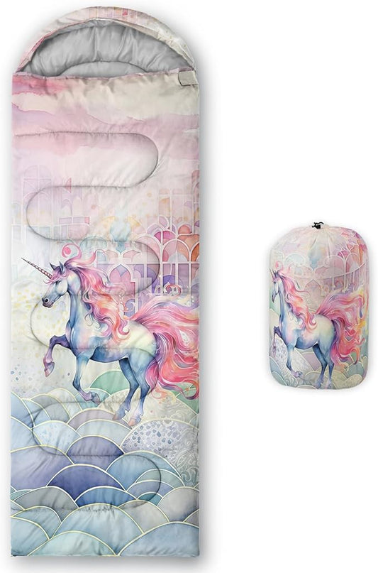 Sleeping Bags for Adults and Kids Backpacking Camping Sleeping Bags for Girls and Boys Lightweight Waterproof Cold/Warm 3-Season