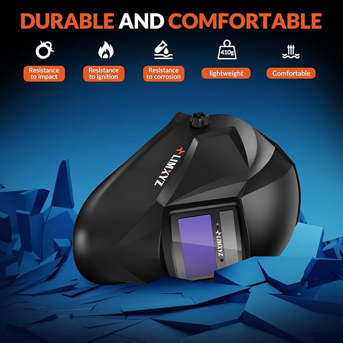 Welding Helmet Auto Darkening,Welding Hood Solar Powered 3.66 * 1.69",Mask With 2 Arc Sensors,Wide Shade 4/9-13 Suitable for TIG, MIG, MAG With Welding gloves （M-001）