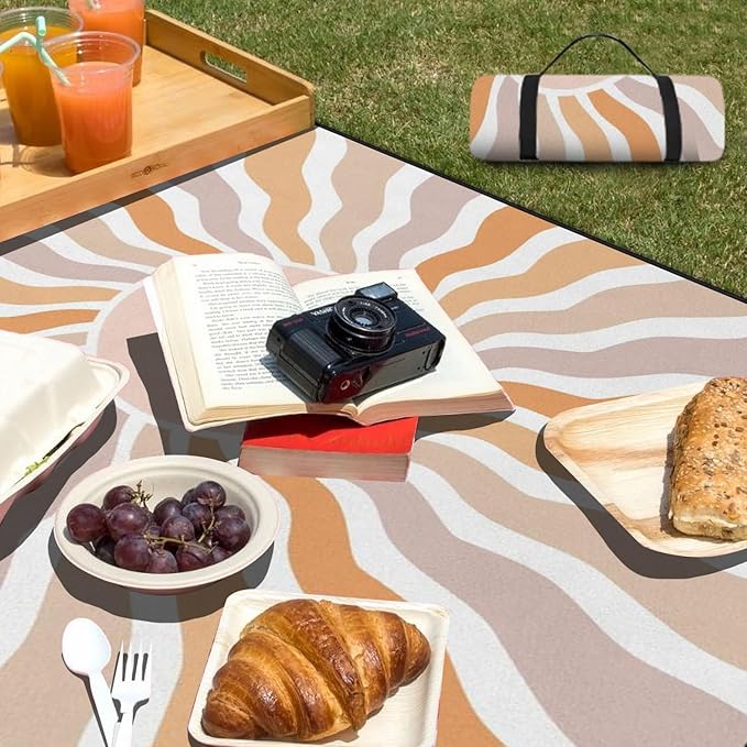 Extra Large Picnic Outdoor Blanket 60''x80'' Waterproof and Sandproof Picnic Mat for Beach Foldable Camping Accessories for Grass Lawn Park