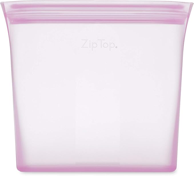 Zip Top Reusable Food Storage Bags | Sandwich Bag [Lavender] | Silicone Meal Prep Container | Microwave, Dishwasher and Freezer Safe | Made in the USA