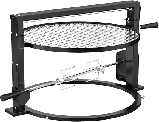 only fire Santa-maria Style Grill Rotisserie System Adjustable Cooking Grate Attachment for Weber 22 inch Kettle Grills - Global Patent