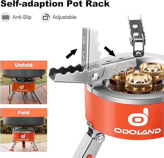 Odoland 5000W Portable Camping Stove Lightweight Camp Stove Collapsible Backpacking Stove with EVA Box for Outdoor Camping Cooking Hiking and Picnic