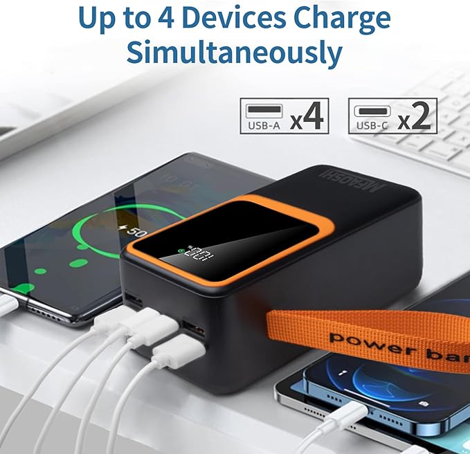 Portable Charger Power Bank, 50000mAh Portable Phone Charger 22.5W Battery Charger with 3 Outputs & 4 Inputs, LED Display for Phone 16 15 14 13 12 Samsung S22 S21 Google Pixel iPad etc