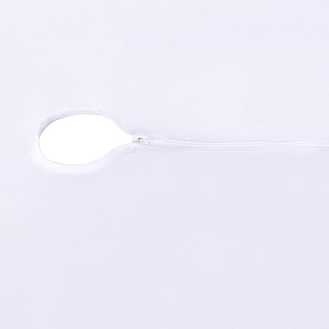 LUSHVIDA Rectangle Outdoor Tablecloth with Umbrella Hole and Zipper, 60x84 Inch White, Washable Waterproof Table Cloth Spill Proof Wrinkle Free Table Cover for Patio Spring Summer Picnic BBQS