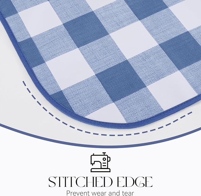 MOSAYT Rectangle Vinyl Tablecloth, 100% Waterproof Buffalo Gingham Plastic Table Cloth, Heavy Duty Wipeable Table Covers for Picnic, Outdoor, Camping - 54 x 78, Blue
