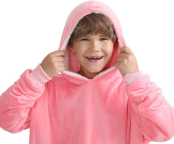 LetsFunny Blanket Hoodie,Oversized Wearable Sherpa Fleece Blanket Sweatshirt,Super Soft Warm Cozy with Giant Pocket,Gifts for Women Men Adults Teenagers Kids, One Size Fits All