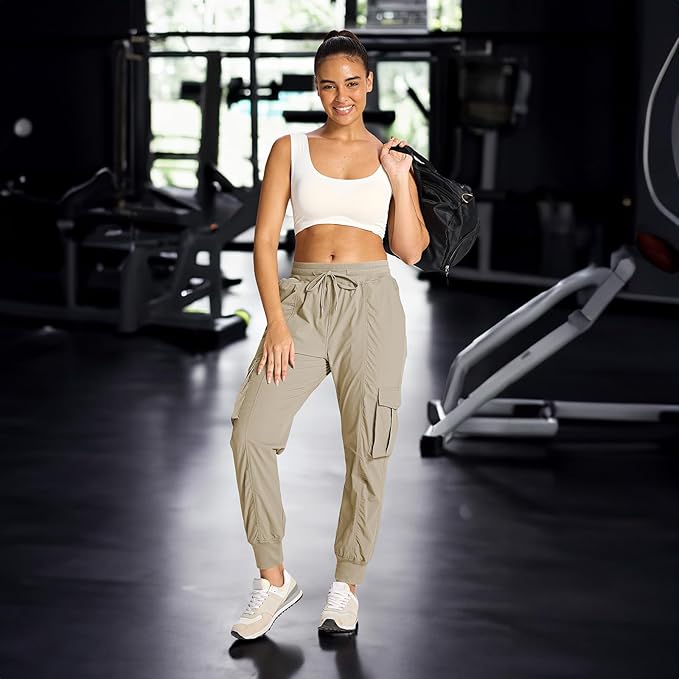 smawell Women's Hiking Cargo Pants with Pockets Lightweight Quick Dry Joggers Travel Camping Outdoor Pants