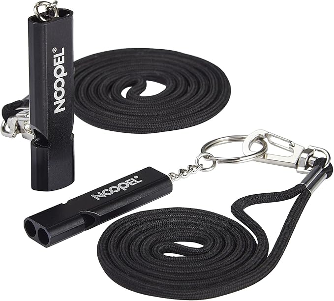 Noopel Emergency Whistles Lifeguard Safety Whistle with Lanyard and Keychain for Outdoor Camping Hiking Boating Backpacking Fishing Kayak Kids Rescue Signaling Loud Survival Whistle