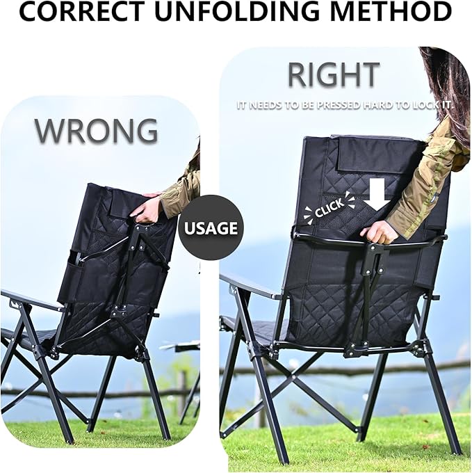 Reclining Camping Chair 2 Pack, Folding Lawn Chairs with 4-Stage Adjustable High Back for Adults Heavy Duty, Compact Foldable Outdoor Patio Recliner Chair with Side Bag(Cyan)