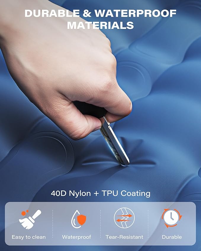 A2C Camping Sleeping Pad, Ultralight Inflatable Sleeping Pads with Built-in Foot Pump & Pillow, Compact Camping Mattress for Backpacking, Hiking, and Traveling