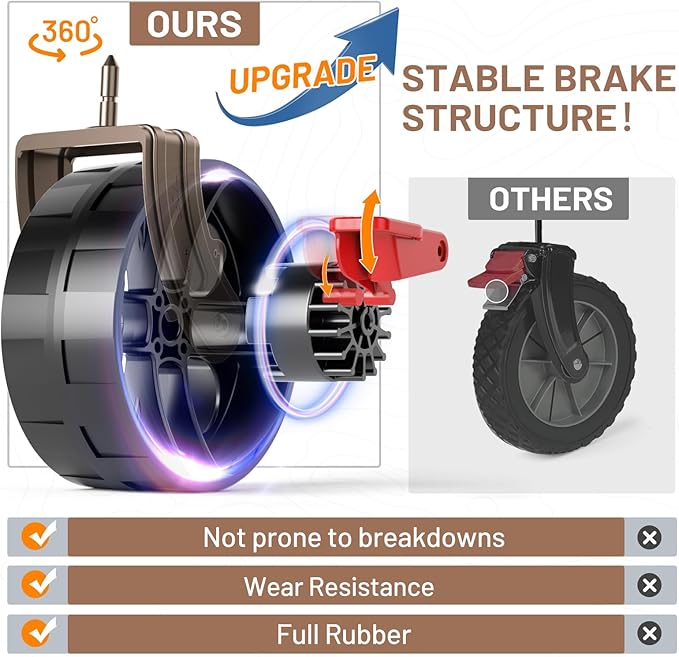 TIMBER RIDGE 400L Large Capacity Folding Double Decker Wagon with Brakes, 54" Extra Long Extender Wagon Cart, 450lbs Heavy Duty Collapsible Cart, All-Terrain Big Wheels for Camping, Sports, Shopping