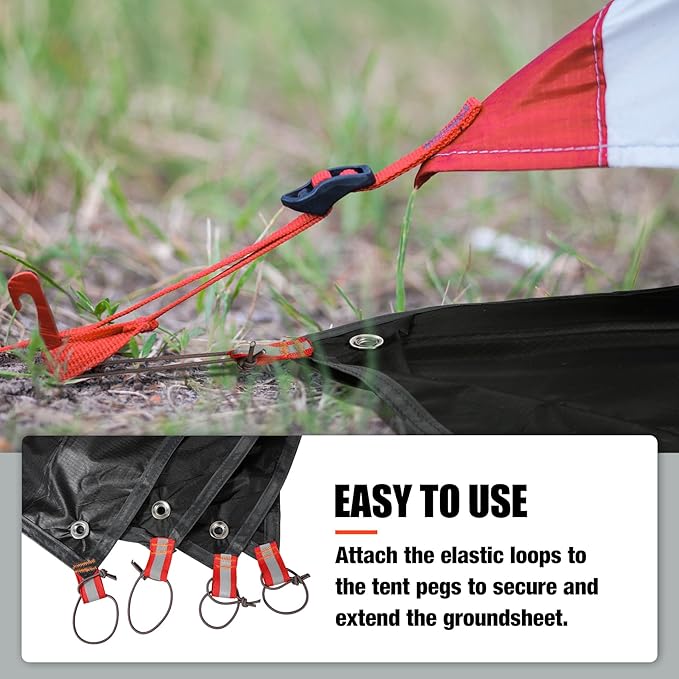 REDCAMP Ultralight Tent Footprint for 8-10 Person Tent, Multifunctional Waterproof Camping Tent Tarp for Camping, Hiking and Survival Gear, Lightweight, 95"x95"