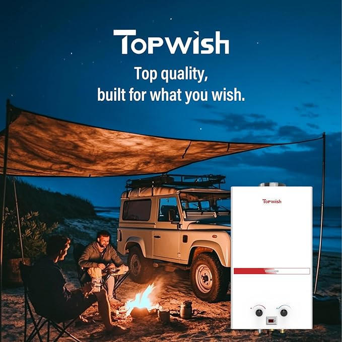 Propane Water Heater Tankless, 12L Portable Water Heater, 3.16GPM Portable Hot Water Heaters with Multi-Protection, Instant Camping Water Heaters for Camping, Outdoors Shower, RV Shower,White