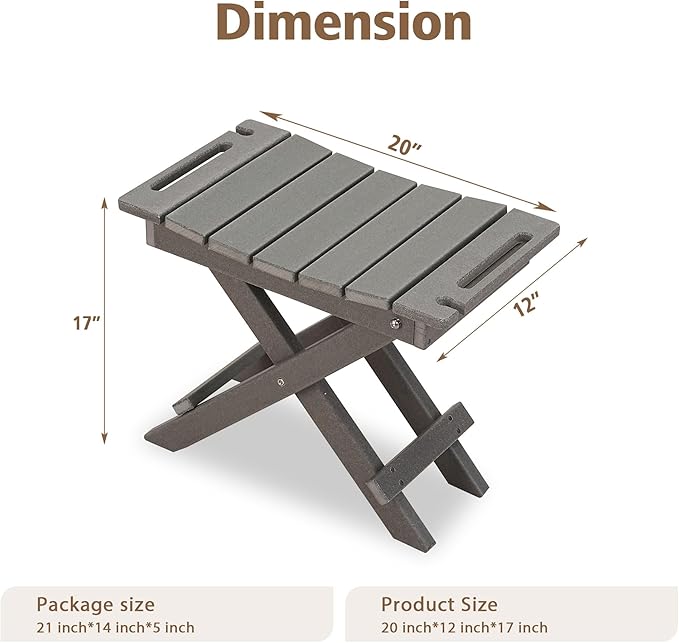 Urban Nest HDPE Folding Shower Stool, Non-Slip Bath Stool for Bathtub Steps, Lightweight and Waterproof (300lb Capacity)