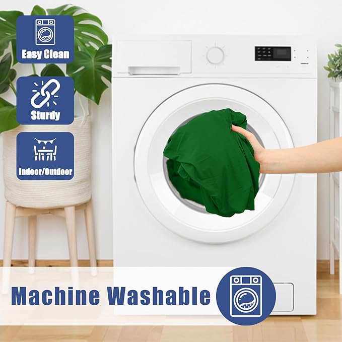 Spandex 4 Foot Rectangle Table Cloth 2 Pack, Elastic Fitted Tablecloths for Picnic, Stretch Washable Patio Table Cover for Outdoor, Camping, Banquet and Parties (Emerald Green, 30"x48")