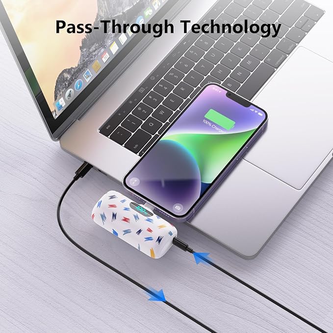 Small Portable Charger for iPhone,Upgraded 5000mAh PD Fast Charging Power Bank,Mini Battery Pack Backup Charger Compatible with iPhone 14/14 Pro Max/13/13 Pro/12 Pro/11/XS/XR/X/8/7/6 etc