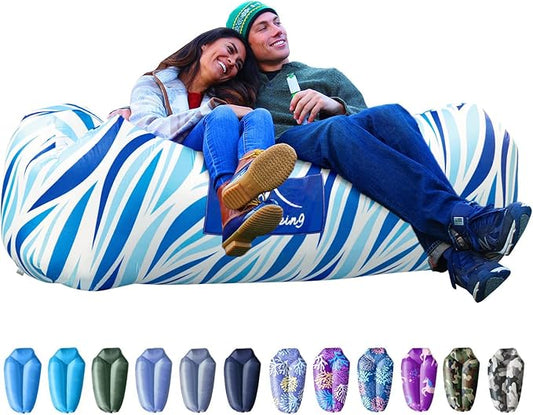 AlphaBeing Inflatable Lounger Beach Chair Accessories, Air Sofa Hammock Inflatable Couch for Camping Backyard Lakeside with Compression Sacks, Ideal Outdoor Gifts for Adults