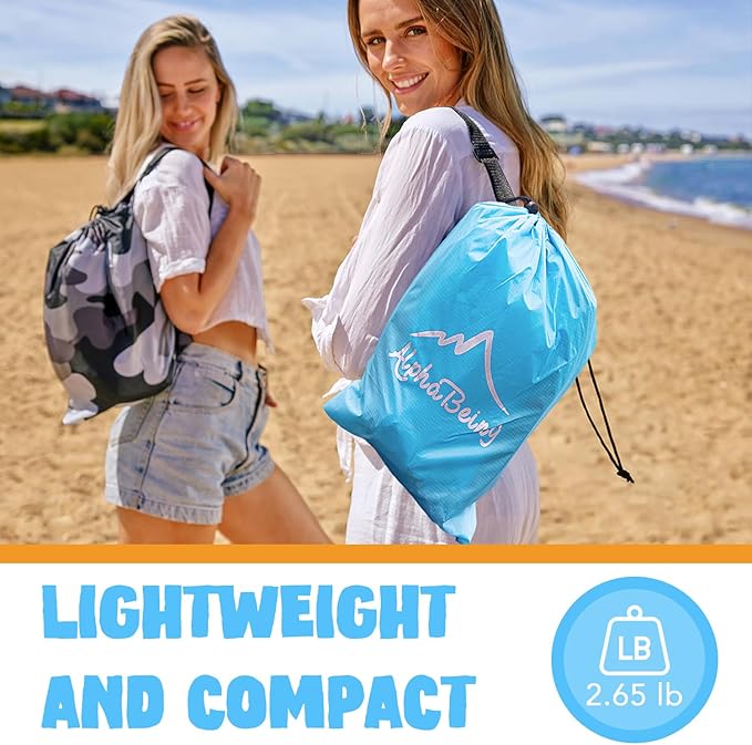 AlphaBeing Inflatable Lounger Beach Chair Accessories, Air Sofa Hammock Inflatable Couch for Camping Backyard Lakeside with Compression Sacks, Ideal Outdoor Gifts for Adults