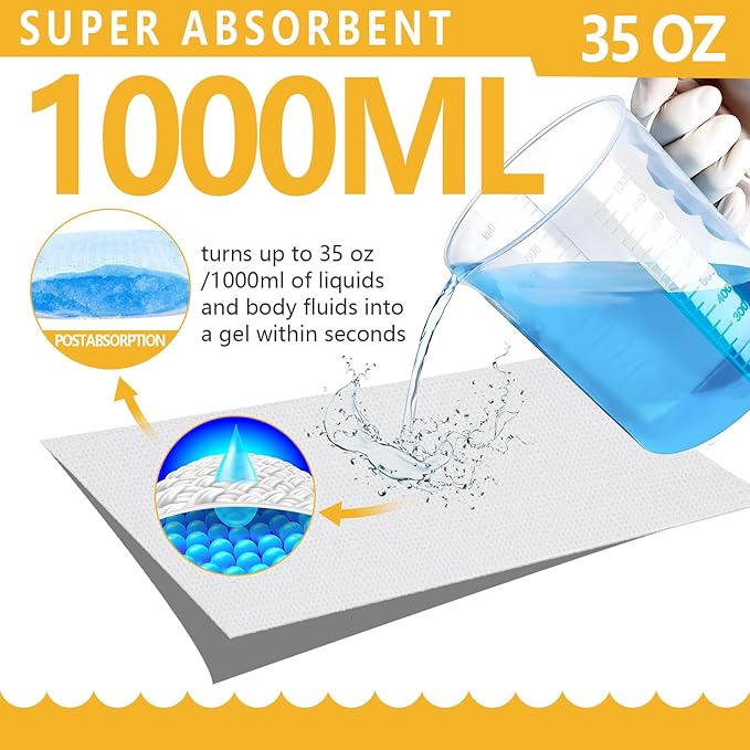 Senvok Commode Liners with Highly Absorbent Pads - 60 Pack | Lemon Scented | Leak-Proof Medical Grade Disposable Liners for Bedside Commode & Adult Toilet Care