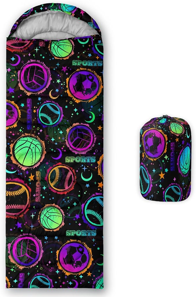 Sea Turtle Sleeping Bag for Kids Boys Girls,Ocean Themed Camping Gear,Waterproof Compact Sleeping Bag for Camping Backpacking Outdoor Hiking.