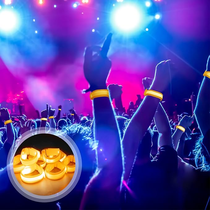 M.best 8pcs LED Light Up Bracelets Glow Flashing Wristbands Glow in The Dark Party Supplies for Wedding, Raves, Concert, Camping,Sporting Events, Party