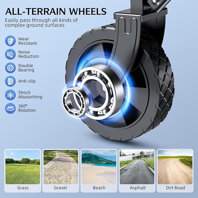 Collapsible Wagons Carts Foldable with 220lbs Weight Capacity, Lightweight Utility Portable Wagon Cart with Wheels, Grocery Foldable Wagon for Beach, Garden, Sports and Camping, Black