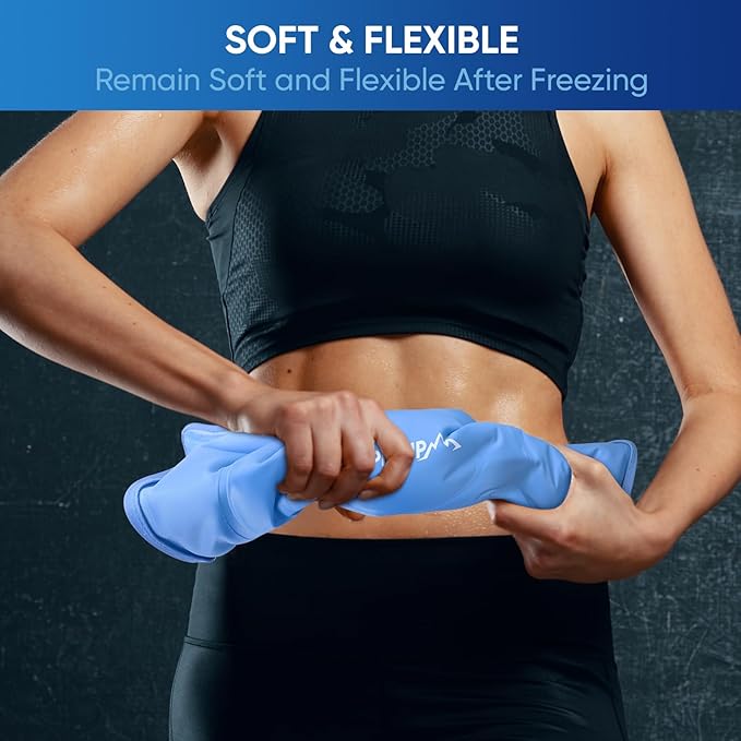 APEXUP Gel Ice Packs for Injuries Reusable, Flexible Double Sided Cold Packs for Injuries, Ice Pack for Knee, Shoulder, Back, Hip, Leg, Arm (Blue, S, 1PK)