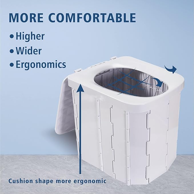 Portable Camping Toilet for Adults - Hapoon XL Portable Folding Toilet with Lid,Travel Portable Potty for Adults,Porta Potty Car Toilet