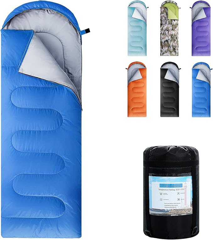 Sleeping Bags for Adults,Kids & Girls-Warm & Cold Weather Lightweight Waterproof Sleeping Bag Backpack with Compact Bag,Great for 3-4 Seasons Hiking,Camping and Outdoor