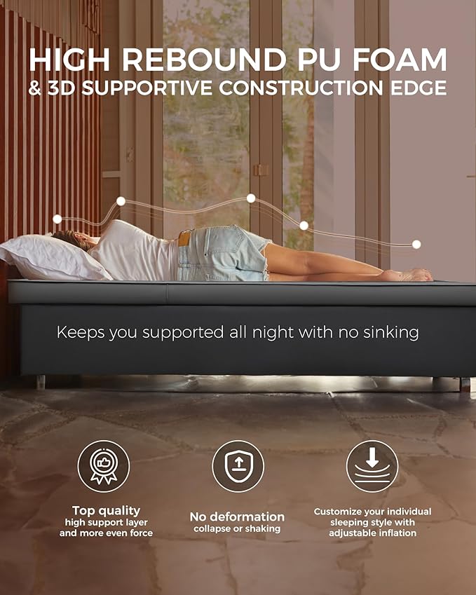 KingCamp Self Inflating Sleeping Pad, R 7.9 Air & Foam Camping Mattress 2 Person, 3" Thick Full Size Double Sleeping Pad with Pump Sack for Camp Tent Outdoor Car, PVC Free (Grey)