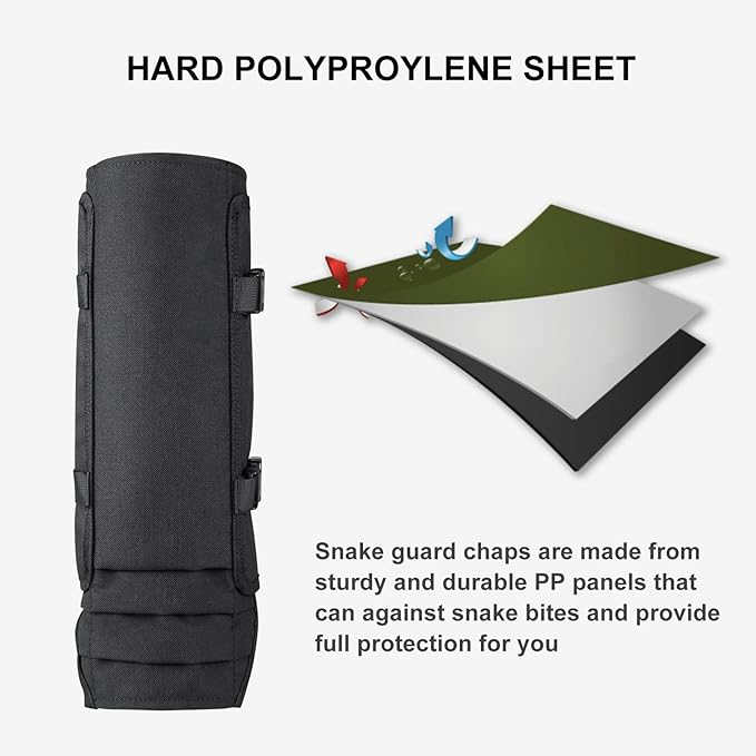 Snake Gaiters Leg Guards: Waterproof Snake Chaps for Hunting, Adjustable Leg Gaiter Snake Bite Protection for Lower Legs, Lightweight Flexible Design Snake Guards Fits Men & Women