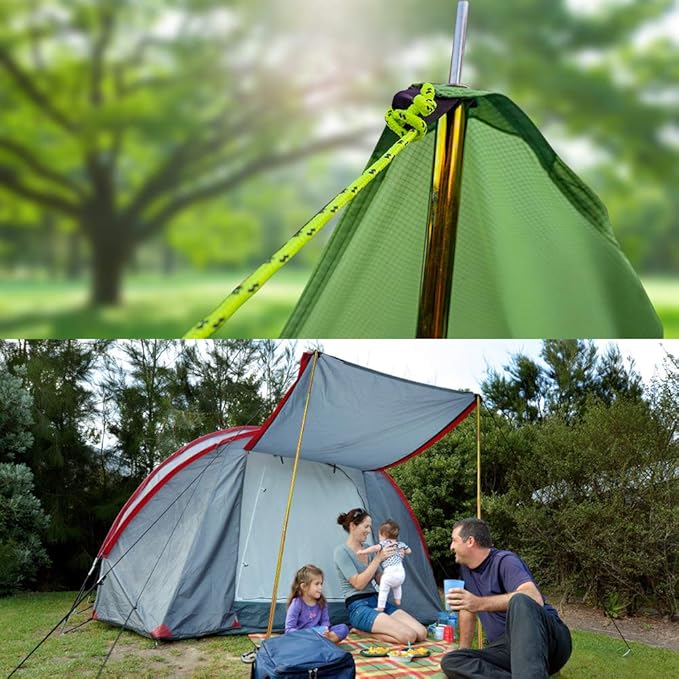 Replacement Tent Poles - Set of 2, Adjustable Rods for Camping Tarps, Shelters, Hiking, Backpacking, Portable Tent Poles Rods -Colorful